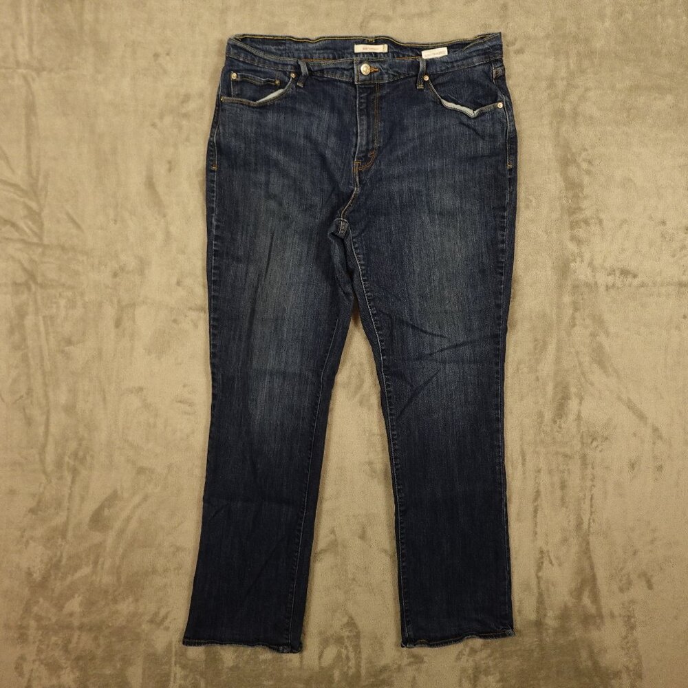 Levi's jeans 505 regular fit straight women's 33 blue denim red tab